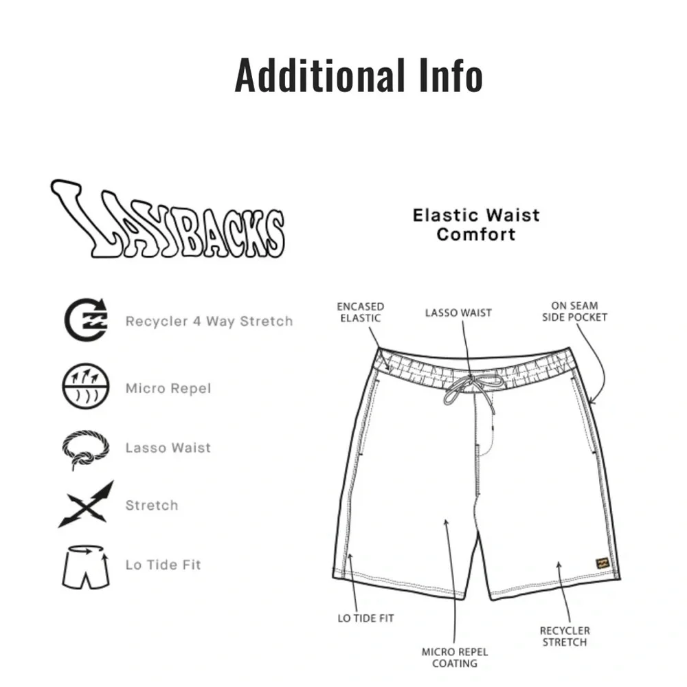 Billabong Layback Men's Blue Shorts - Picture 11 of 11